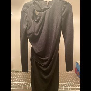 Halston heritage long sleeve gray dress size 2